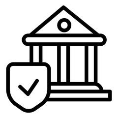 Verified Institution Line Icon of Diplomacy and International Relation Icon Set