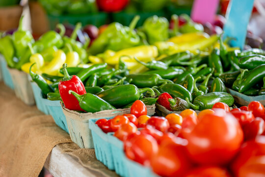 Close up image for vegetables at a market stand
