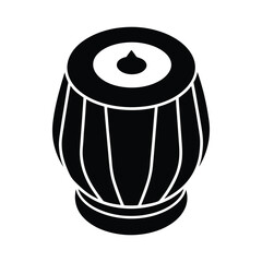 Classic indian tabla drum silhouette for music performances cultural events and artistic designs