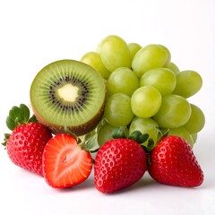 Fresh fruits on white background