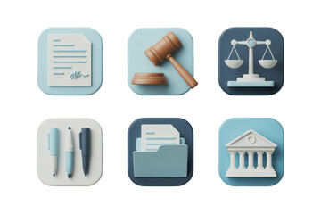 Minimalist 3D App Icons in Soft Pastel Colors