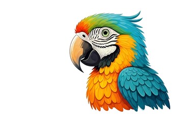 Obraz premium Vibrant macaw portrait with striking blue, green, and orange plumage, perfect for tropical themes