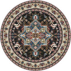 Round rug, Persian rug pattern, doormat for decorating the room