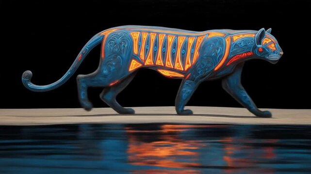 Abstract tiger silhouette