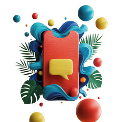 Vibrant Mobile App Interface Design with Abstract Elements