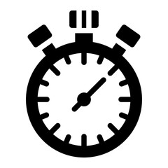 time tracking glyph icon using stopwatch for workout timing
