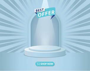 Best Offer Light Blue Pedestal Template EPS Vector