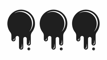 Dripping Paint Icon Set,  Vector Liquid Shapes, Melted Circle Logos, Paint Flow Symbols, Artistic Splashes, Fluid Drop Graphics for Branding, Print, Poster, and Creative Projects