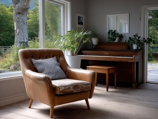 Cozy living room with view