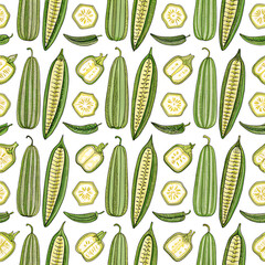 seamless pattern with ladys finger