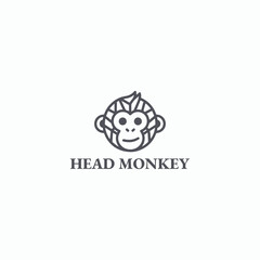 Head monkey logo vector icon illustration