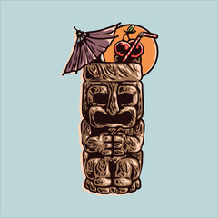 tiki juice illustration vector design