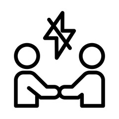 Agreement Declined Line Icon of Conflict Resolution Icon Set