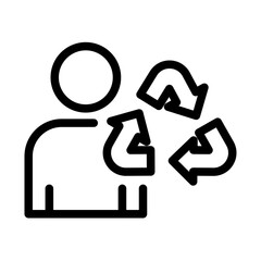 Recycling Initiatives Line Icon of Corporate Social Responsibility (CSR) Icon Set