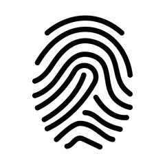 Fingerprint Line Icon of Police and Law Enforcement Icon Set
