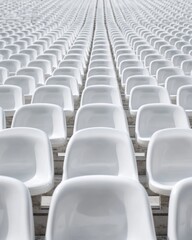 Obraz premium Modern High-Quality Stadium Seats in Empty Football Arena Professional Venue Rental and Event Marketing Content Symbolizing Anticipation and Readiness