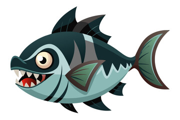 vector illustration of a piranha fish