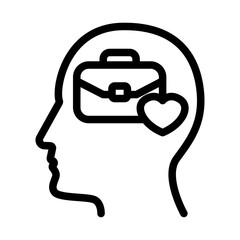 Mindful Work Line Icon of Work-Life Balance Icon Set