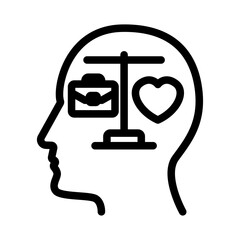 Mental Wellness Line Icon of Work-Life Balance Icon Set