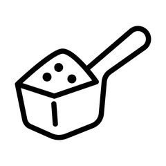 Scoop of Powder Line Icon of Dietary Supplements Icon Set