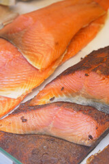 Grilled salmon fillets for outdoor gathering