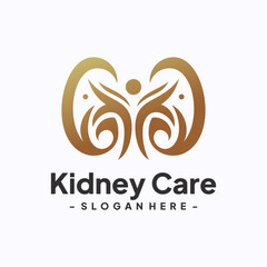 Trendy kidney art illustration. Urology logo design template. Icon stock vector isolated