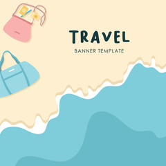 Travel time banner template background design