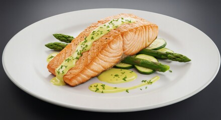 grilled salmon with vegetables