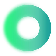 Green Teal Blurred Gradient Circle Symbol with Soft Glow