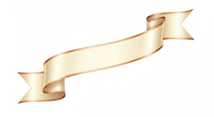Elegant Golden Ribbon Banner Design Element.