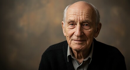 Fototapeta premium Portrait of a wise senior man with a warm, gentle smile