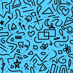 Colorful abstract line doodle. Abstract background design. Hand drawn abstract doodle. Fun whimsical line art