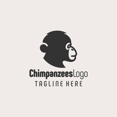 Modern Artistic Chimpanzee Logo Symbol