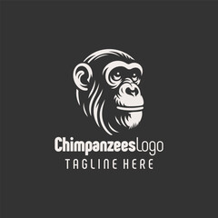 Stunning Chimpanzee Line Logo Design