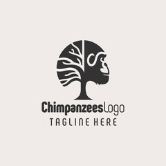 Luxury Minimalist Chimpanzee Logo Design
