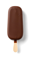 Obraz premium A delectable chocolate-covered ice cream bar on a stick. 