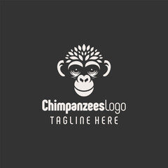Refined Black White Chimpanzee Vector