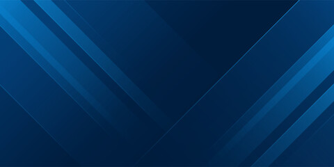 Fototapeta premium Modern Blue Abstract Geometric Background. A sleek and elegant abstract blue background with geometric diagonal lines and gradient shades, perfect for business, technology, digital presentations.