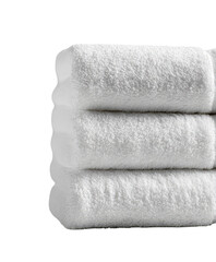 Stack of white rolled towels
