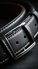 Close-up of a black leather belt (2)