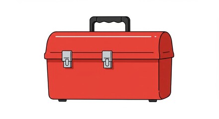 Cartoon Style Toolbox Icon Isolated on White Background