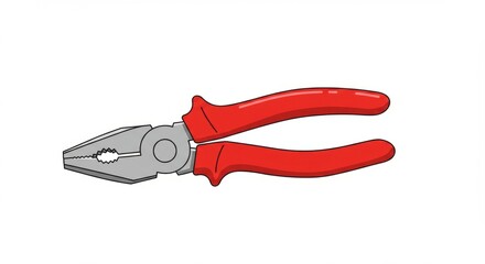 Obraz premium Vector Illustration of Red Handle Pliers Tool