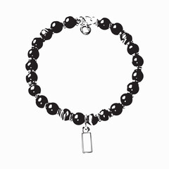 Handmade Bead Bracelet Vector Image isolated on white background