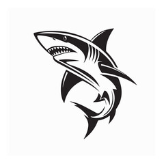 Modern Simple Shark Logo Vector on white background