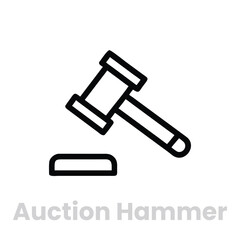 Auction hammer isolated on white background, a symbol of justice, law, and legal proceedings, representing authority, decisions, and the gavels strike in courtrooms