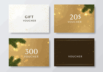 Elegant Gift Voucher Set with Festive Design and Golden Accents