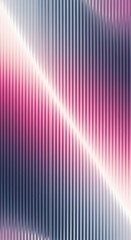 Abstract diagonal light streaks across vertical pink and blue metallic stripes