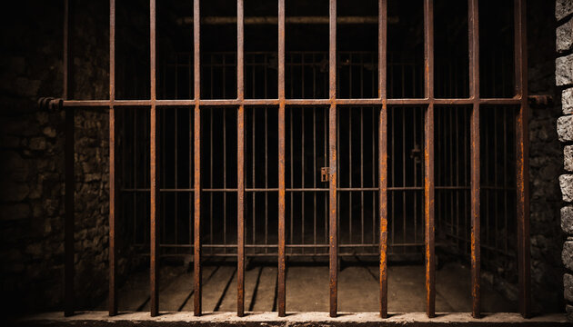 dark, rustic, and rusty jail cell bars
