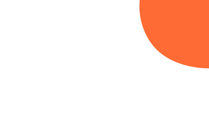 Modern abstract design with a bold orange quarter circle against a pristine white backdrop, perfect for graphic design, web elements, or marketing materials.