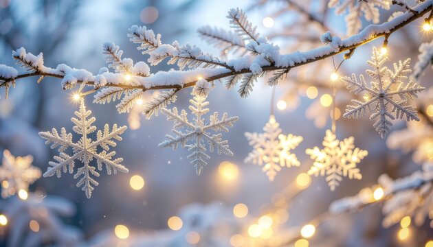 Winter Wonderland Snowflakes and Lights